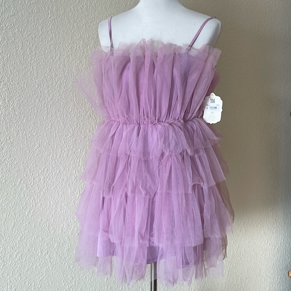 NEW Altar'd State Dresses Melissa Ruffle Mini Dress Pink Size S